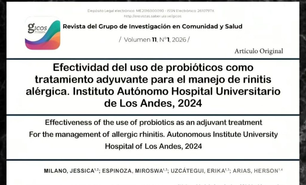 Estudio del Iahula sobre probióticos y rinitis alérgica obtiene proyección en la Revista GICOS       