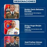 Designaciones Alto Mando Militar y nuevos comandantes de las REDI