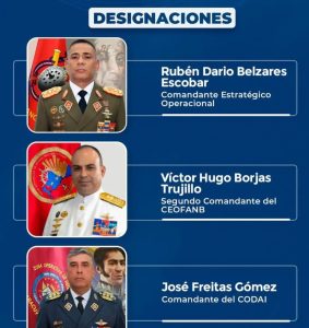 Designaciones Alto Mando Militar y nuevos comandantes de las REDI